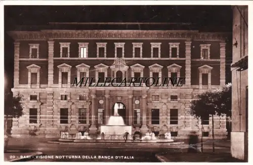 BARI: Nachtsicht der Banca d'Italia 1934