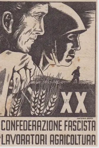 KARTE: Confederaz.Fascista Lavoratori Agricoltura 1942 dis. Roveroni