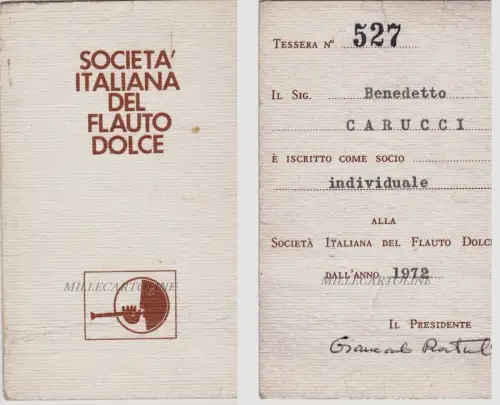 KARTE: 1972 - Societa' del Flauto Dolce