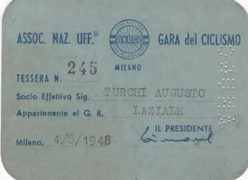 KARTE: Associaz. Naz. Uff.li - Radrennen 1948