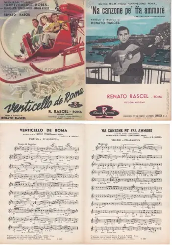Musikalische Partitur aus dem Film Arrivederci Roma mit M. Lanza, R. Rascel und...