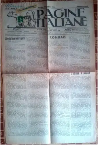 WOCHE ITALIENISCHE SEITEN DES ITALIENISCHEN INSTITUTS ZÜRICH, 27. JULI 1918 m