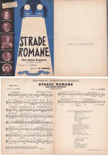 Musikalische Partitur Strade Romane aus dem Film Strada Buia mit M. Serapo und C. Villa