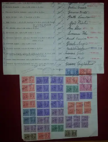 SAMBONIFACIO (Verona) - März 1944 Dokument für den Verkauf von Holz (Stempelmarken)