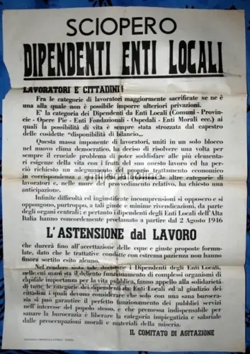 1946 - Erster Streik der Nachkriegszeit Lokale Körperschaften
