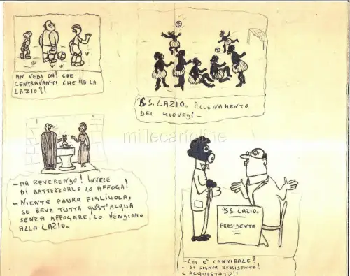 FUSSBALL SS Lazio 1954 Satirische Vignetten