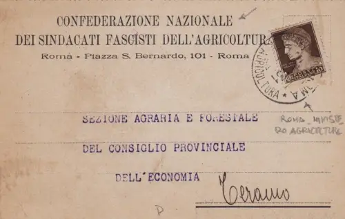 ROM: Kopfstück - Eidgenossenschaft. Naz. Faschistische Landwirtschaftsgewerkschaften 1931