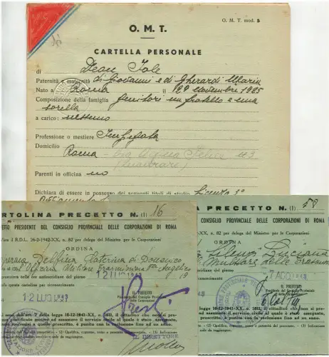 MILITÄRWERKSTATT GETRIEBE, ANGESTELLTE PERSONALMAPPE, 1942 m