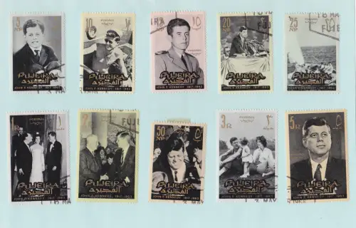 * JOHN FITZGERALD KENNEDY - Lot of 22 Stamps - Fujeira Ras al Khaima