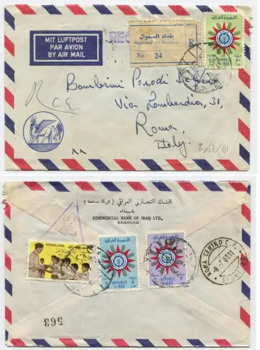 IRAK, LUFTPOST AUS BAGDAD, 1961, 4 BRIEFMARKEN REPUBLIK IRAK m