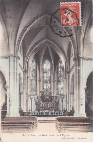 * FRANKREICH - Saint Just en Chaussée - Innenraum der Kirche 1913