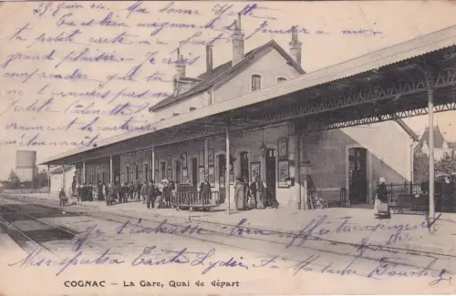 * FRANKREICH - Cognac - La Gare, Quai de de de depart 1904