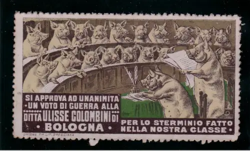 # BOLOGNA - Erinnofilo Werbung SALUMERIA ULISSE COLOMBINI