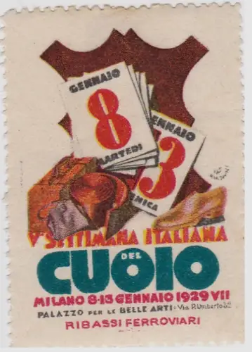 # MONDAINI - Erinnofilo: 1929 - MAILAND - ITALIENISCHE LEDERWOCHE
