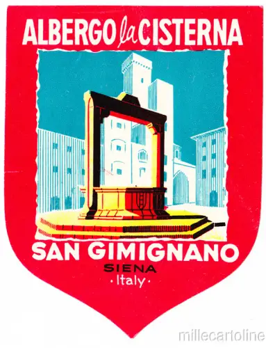 ITALIEN - SAN GIMIGNANO - Albergo La Cisterna - Gepäckanhänger
