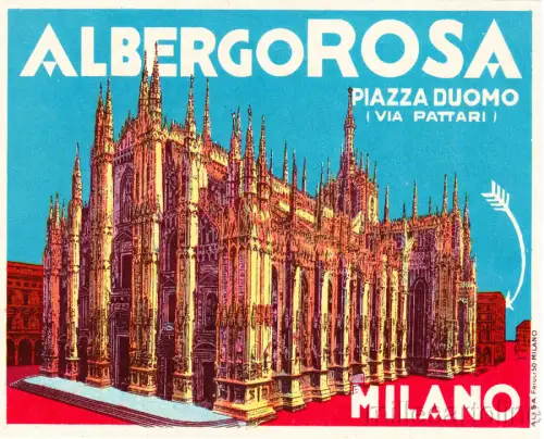 ITALY - MILANO - HOTELGO ROSA - Luggage label
