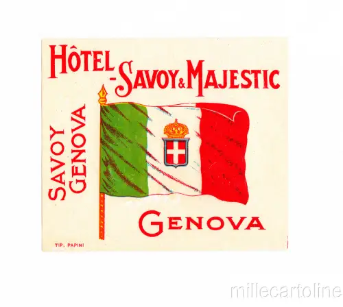 ITALIEN - GENUA - Hotel Savoia Majestic - Gepäckanhänger (klein)