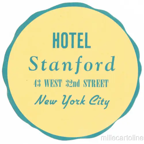 USA NEW YORK - HOTEL STANFORD - Gepäckanhänger