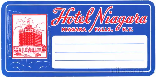 USA - HOTEL NIAGARA - NIAGARA FALLS, N.Y. - Gepäckanhänger