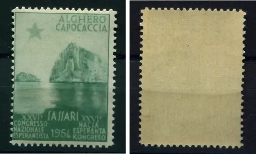 ERINNOFILO, SASSARI 1954, ESPERANTISTISCHER KONGRESS, ANSICHT ALGHERO CAPOCACCIA m