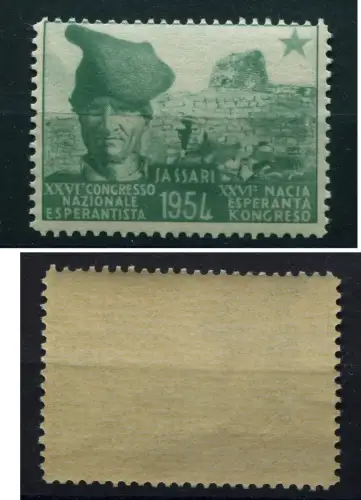 ERINNOFILO, SASSARI 1954, ESPERANTISTENKONGRESS, MANN IN KOSTÜM m