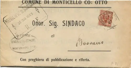 KÖNIGREICH, QUADRATISCHE ANNULLIERUNG SAMMLUNG BERG GRAF OTTO (VI), 1907 AUF C2 m