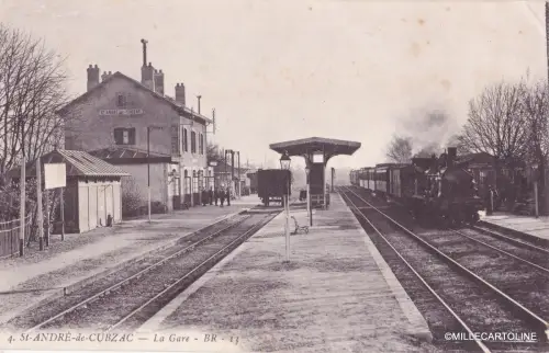 FRANKREICH CPA St. ANDRE' - de- CUBZAC (Gironde 33): La Gare - Zug