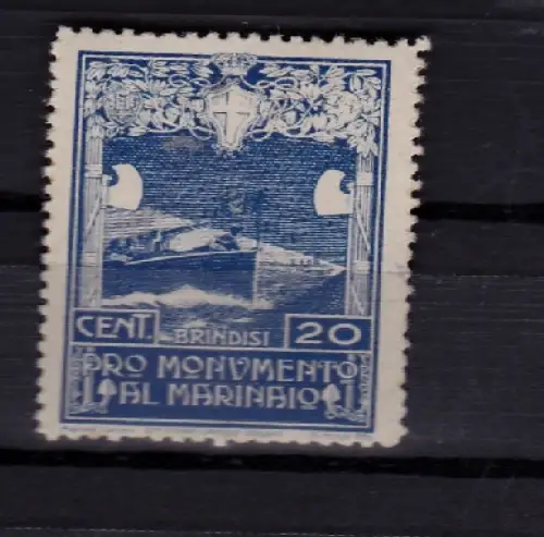 # BRINDISI - ERINNOFILO - PRO MONUMENTO AL MARINAIO cent. 20 1926