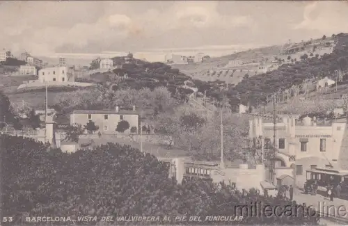 * SPANIEN - Barcelona - Blick auf Vallvidrera am Fuße der Standseilbahn