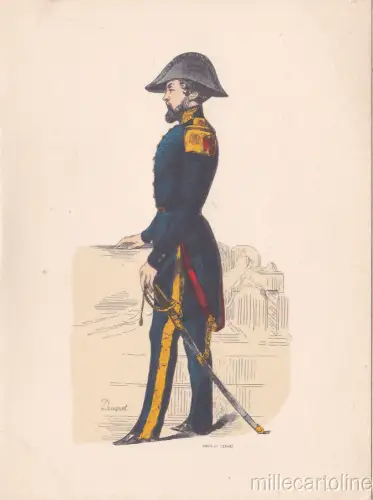 * FRANZÖSISCHE MARINE - Grußkarte - Enseigne de Vaisseau 1844 - Pauquet Illustration