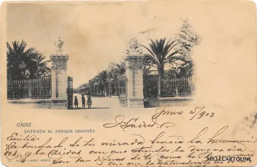 SPANIEN - Cadiz - Eintritt in den Park Genoves 1902