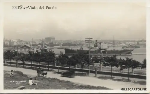 SPANIEN - La Coruña - Vista del Puerto - Fotopostkarte 1931