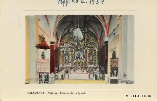 SPANIEN - Salamanca - Tejares - Innenraum der Kirche 1937