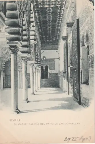SPANIEN - Sevilla - Alcazar - Galerie des Innenhofs der Jungfrauen - Hauser y Menet