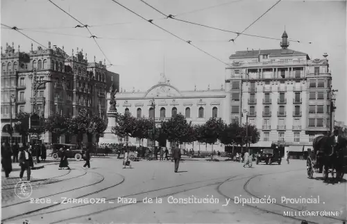 SPANIEN - Zaragoza - Plaza de la Constitucion y Diputacion Provincial - Ed. Einzigartig