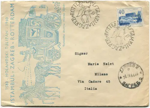 EX JUGOSLAWIEN (KROATIEN), HOLLANDSKI TULIPAN, SPECIAL ANNULS + ZAGREB, 1960 m