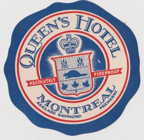 CANADA - MONTREAL - QUEEN'S HOTEL Gepäckanhänger