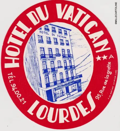 FRANKREICH - LOURDES - HOTEL DU VATICAN - GEPÄCKANHÄNGER
