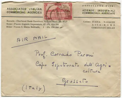 PAKISTAN, LUFTPOST, ANNUL KARACHI, 1950, BRIEFMARKE 10 AS m