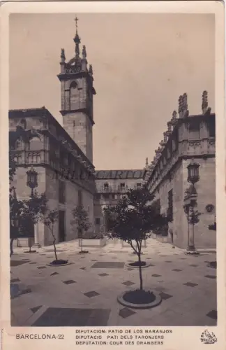 SPANIEN - Barcelona - Diputacion: Patio de los Naranjos - Foto Postkarte 1933
