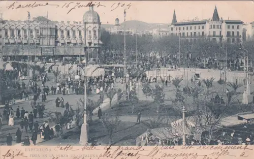 SPANIEN - Barcelona - Messe auf der Plaza de Cataluna 1904