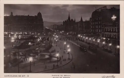 SPANIEN - Barcelona - Paseo de Gracia - Foto Postkarte Zerkowitz