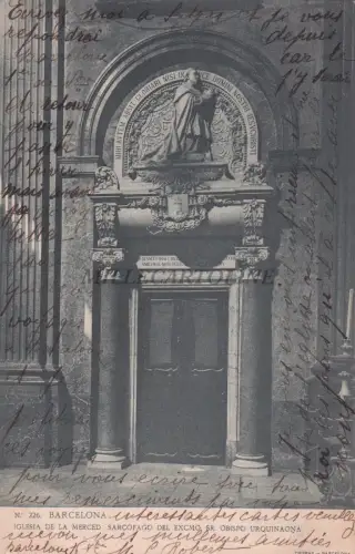 SPANIEN - Barcelona - Iglesia de la Merced: Sarcofago Excmo Sr. Bischof Urquinaona