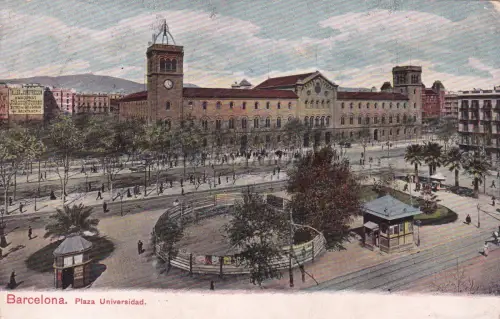 SPANIEN - Barcelona - Plaza Universidad 1908