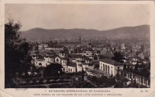 SPANIEN - Barcelona - Internationale Ausstellung - Ansicht - Foto Postkarte 1932
