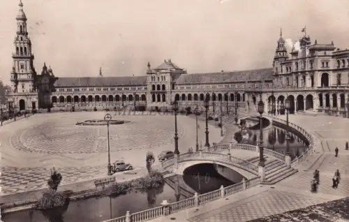 SPANIEN - Sevilla - Plaza de Espana: Gesamtansicht - Foto Postkarte