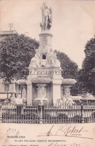 SPANIEN - Barcelona - Plaza Palacio: Fuente Monumental 1905