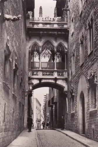 SPANIEN - Barcelona - Calle del Obispo Dr.Irurita - Foto Postkarte 1955