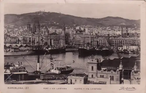 SPANIEN - Barcelona - Puerto y Via Layetana - Zerkowitz 1940