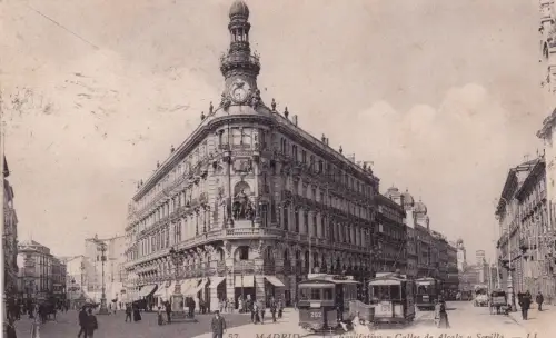 SPANIEN - Madrid - La Equitativa y Calles de Alcala y Sevilla 1914